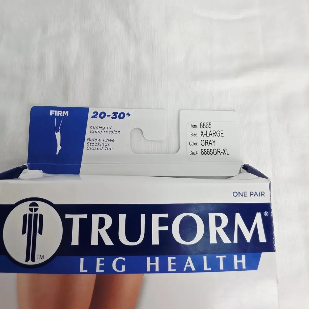 TRUFORM Unisex Gray 8865 Medical Compression Stockings Size X Large